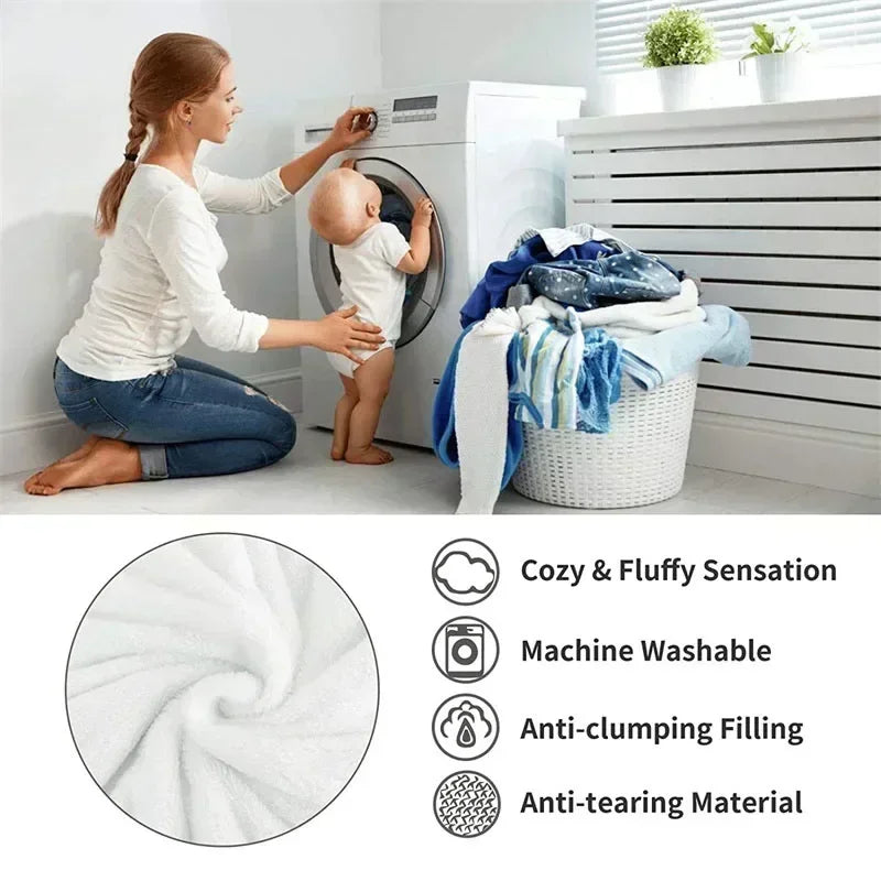 A beautifully styled bed draped with the Cozy Coral Fleece Weighted Blanket, highlighting its thick, plush texture that promises warmth and comfort. The elegant design enhances the bedroom's aesthetic, while the blanket’s anti-pilling feature ensures long-lasting durability. Perfect for creating a cozy retreat at home or for travel.

