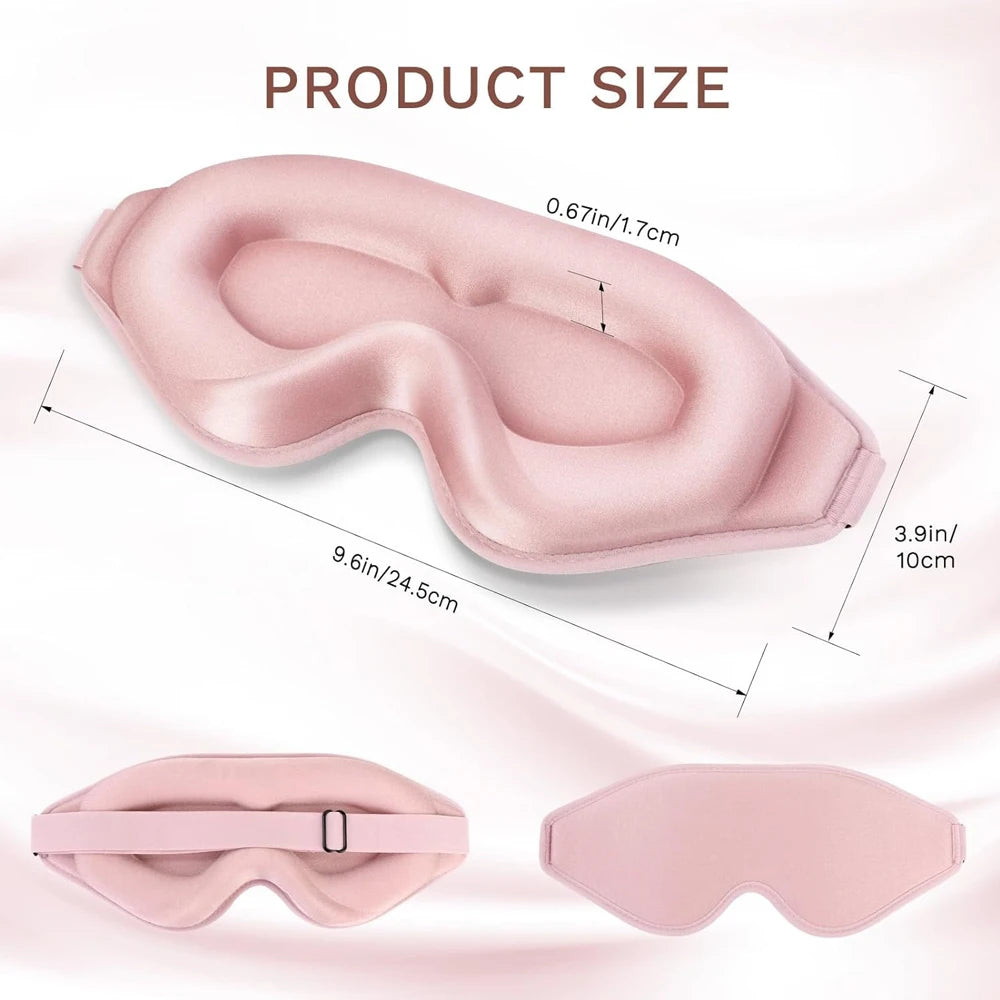 3D Sleep Mask: Zero Pressure, Ultra Soft, 100% Light Blocking